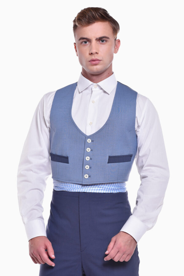 CHAQUETA+CHALECO COMBINADO CUADRITO LYCRA