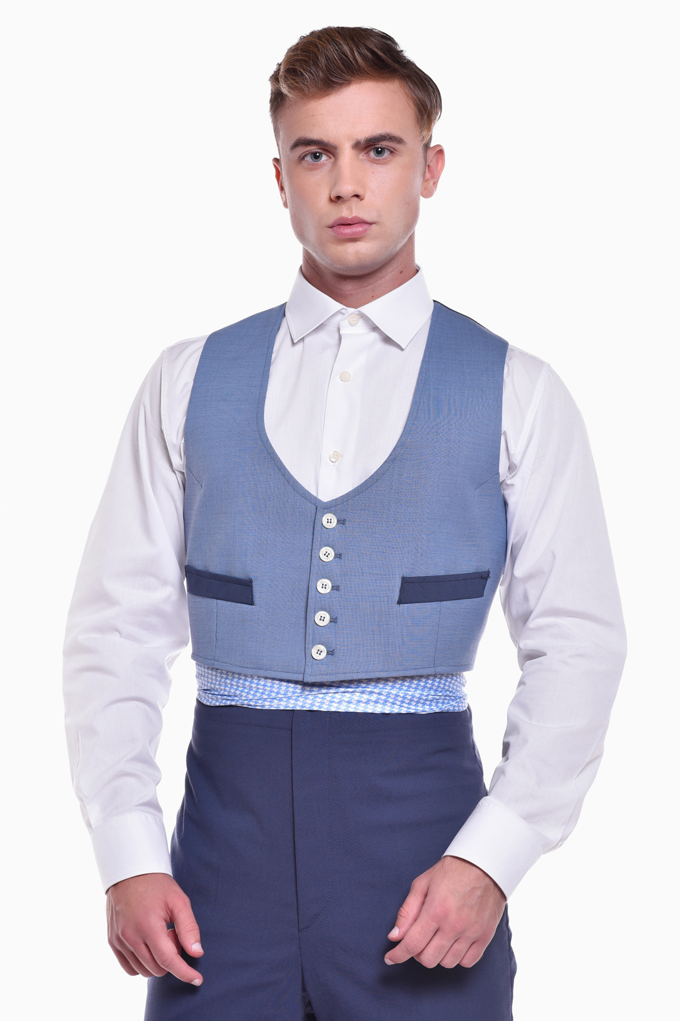 CHAQUETA+CHALECO COMBINADO CUADRITO LYCRA
