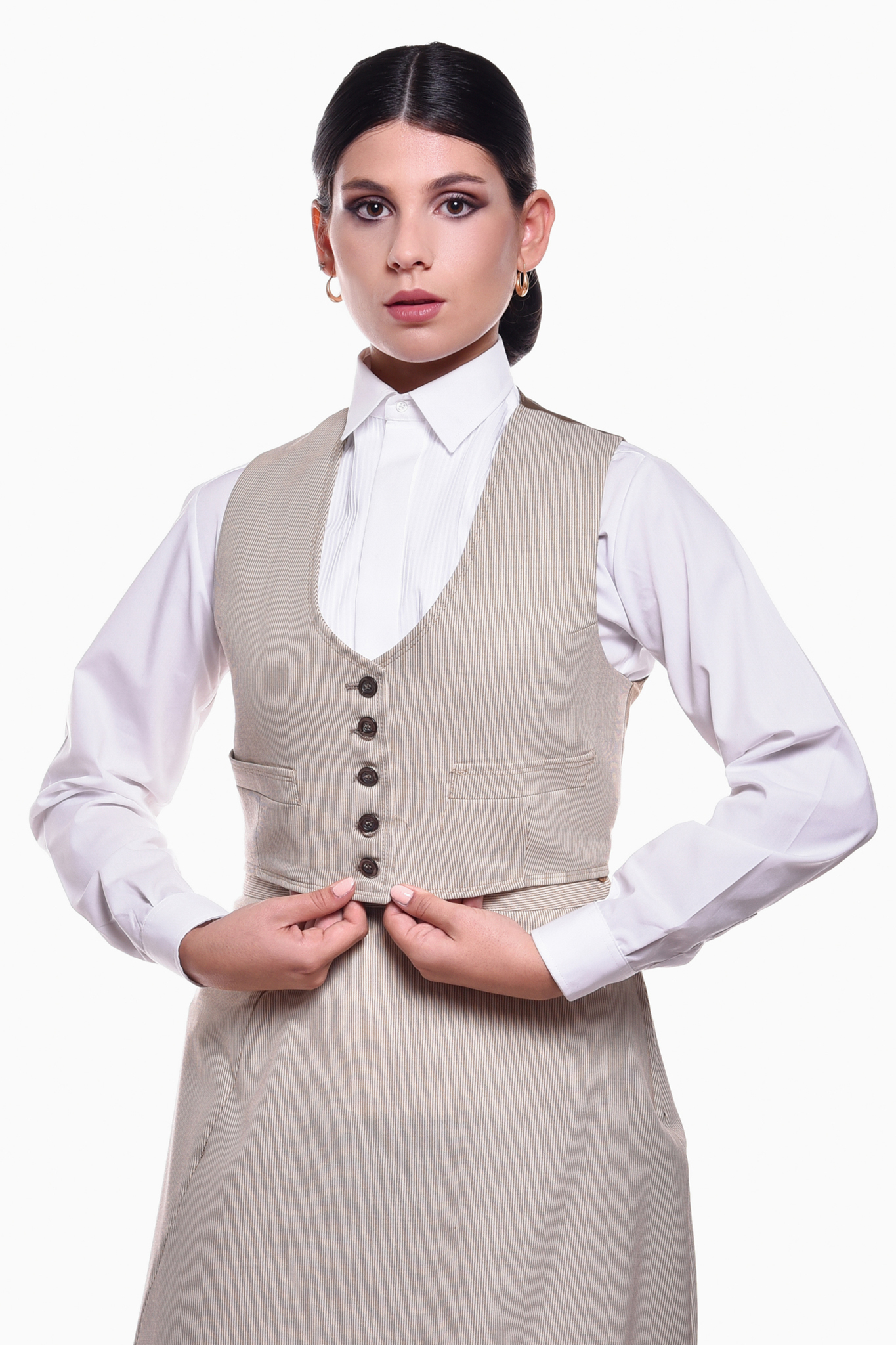 CHAQUETA+CHALECO SEÑORA RAYA ESTRECHA LYCRA